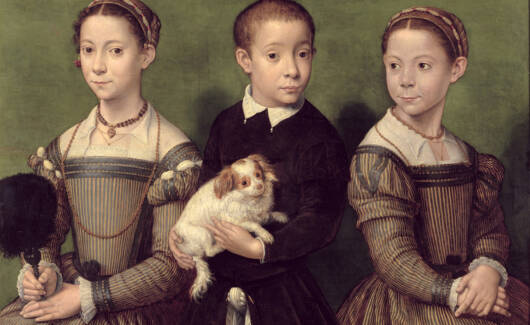 Two Sisters and a Brother of the Artist (oil on panel)