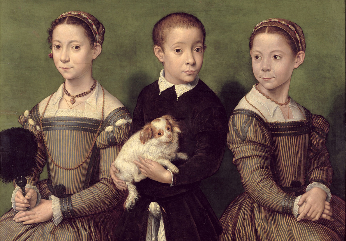 Two Sisters and a Brother of the Artist (oil on panel)