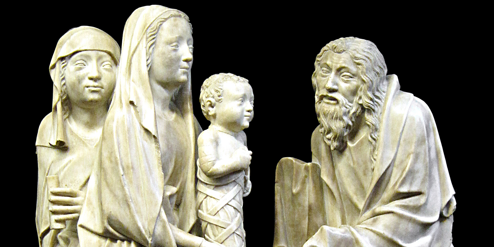 Groupe sculpté en marbre représentant « La Présentation au T