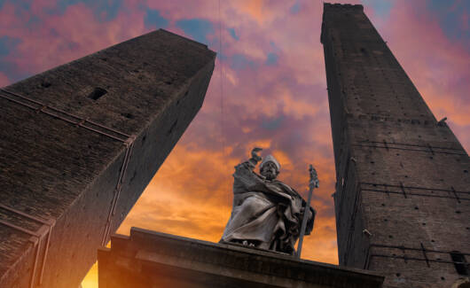 Two towers in the city of Bologna
