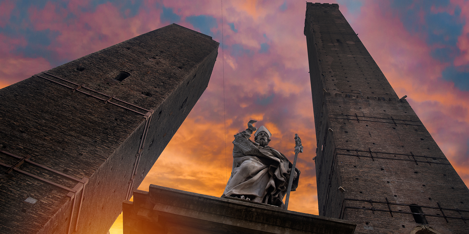 Two towers in the city of Bologna