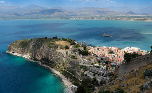 Arial view of Nafplio from Fort Palamidi