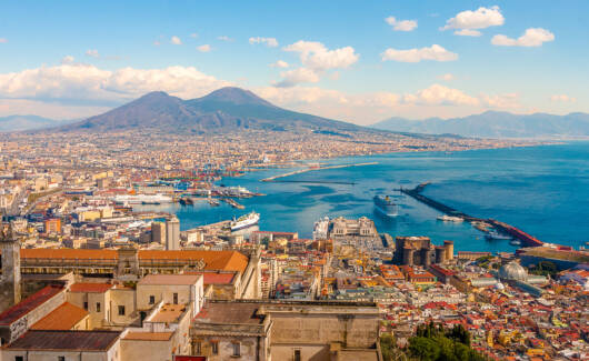 Naples Cityscape - Stunning panorama with the Mount Vesuvius