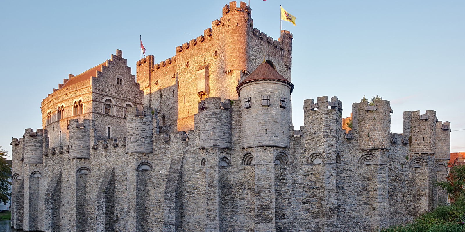 Gravensteen ("Castle of the Counts") during golden hour in Ghent