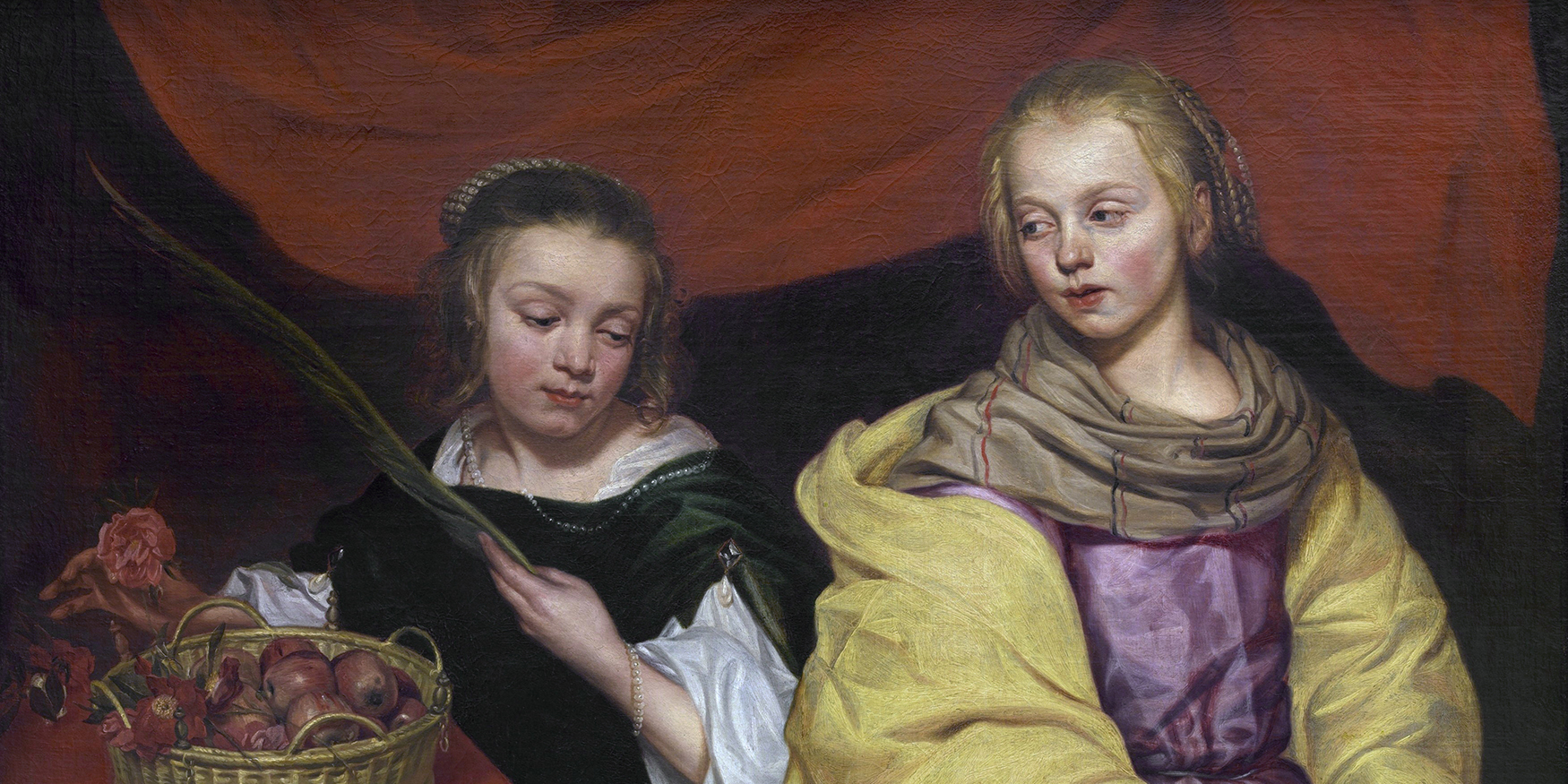 Two girls as Saint Agnes and Saint Dorothea, by Michaelina Wauti