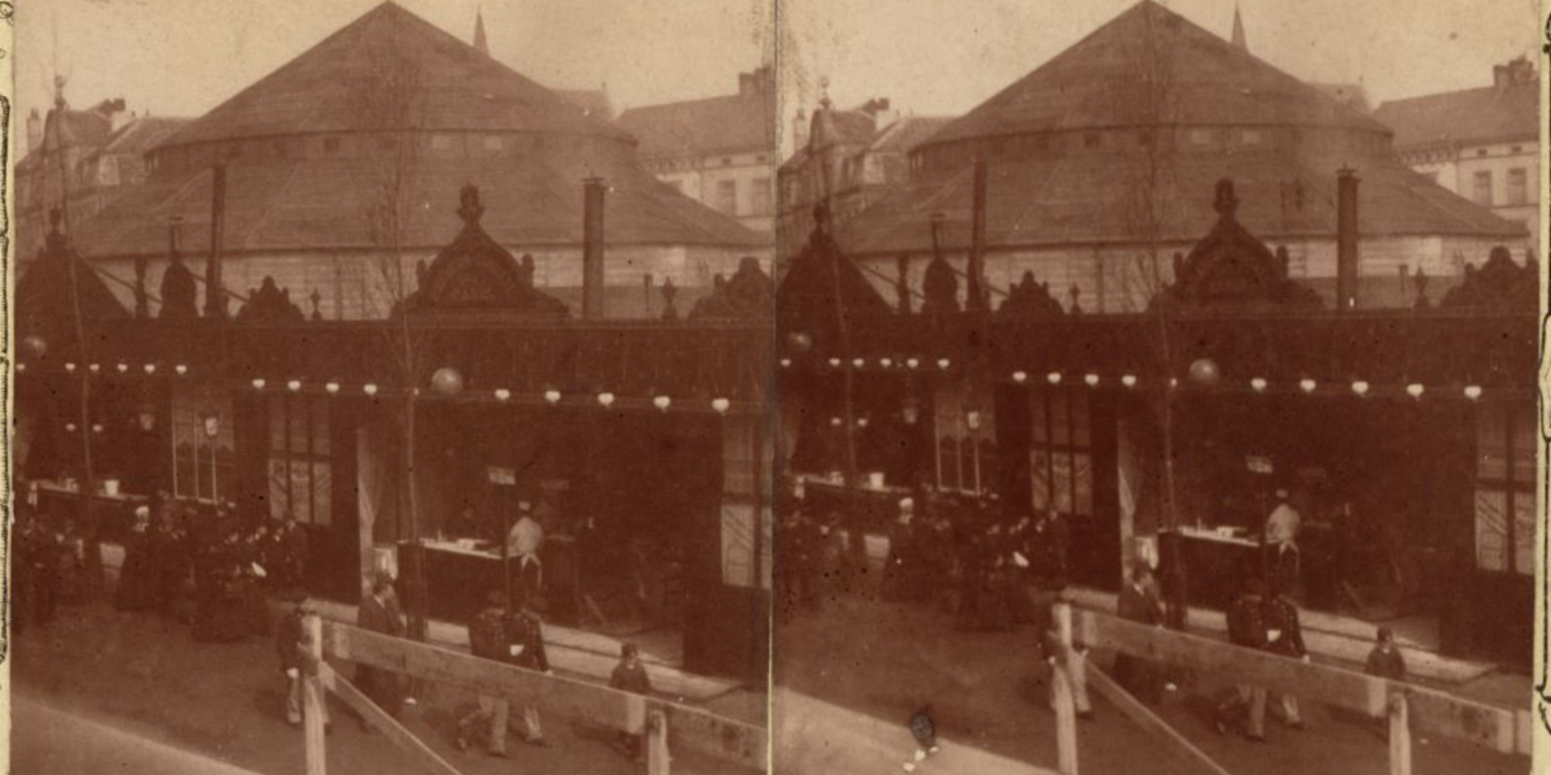 oude stereofoto van een circus