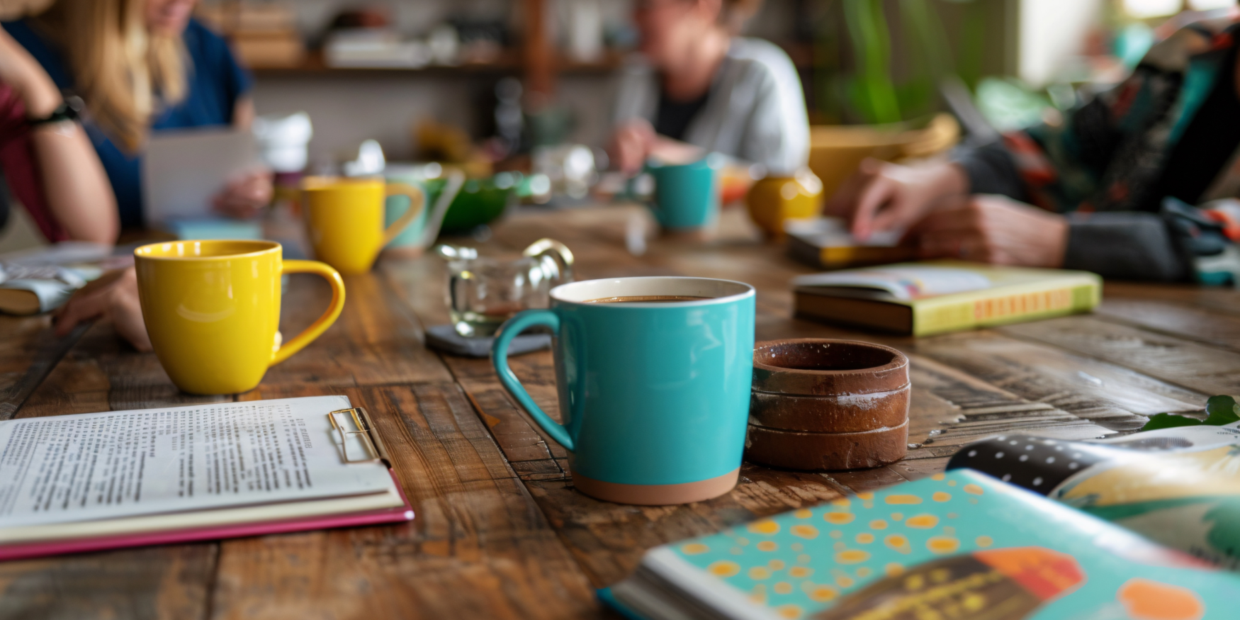 kopjes koffie op een tafel