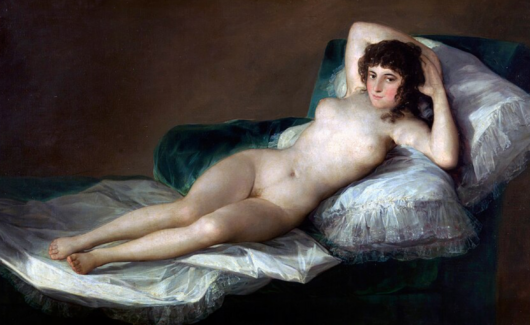 schilderij 'La Maja vestida' van Goya