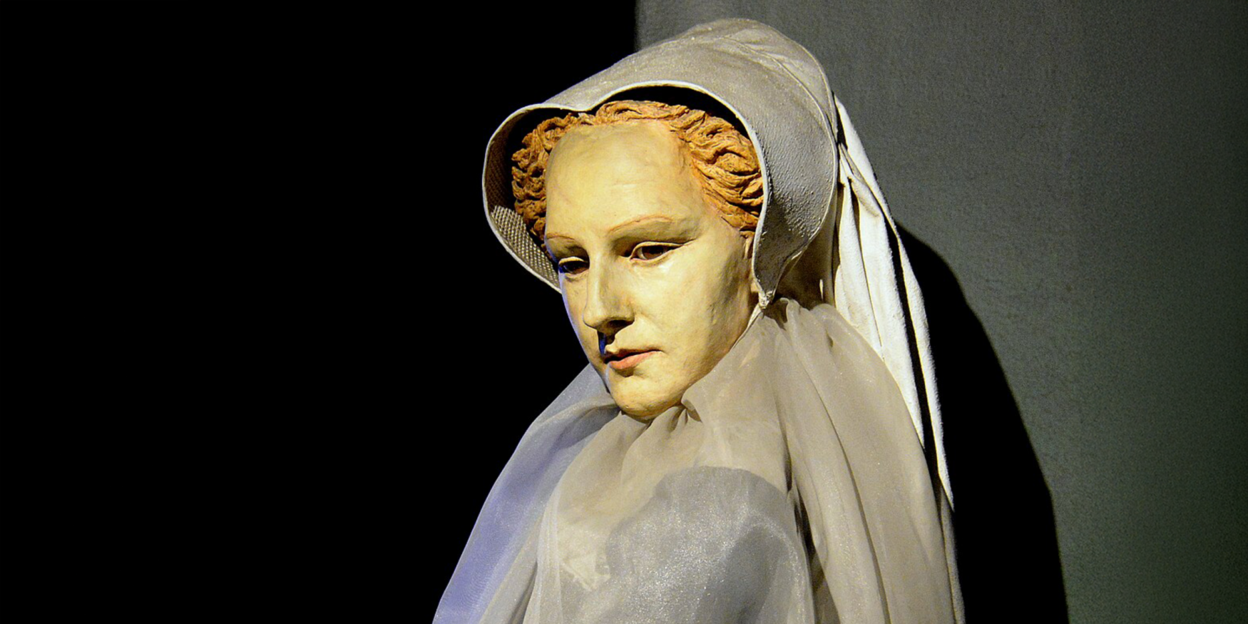 wassen dodenmasker van Mary, Queen of Scots.