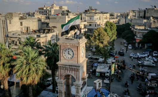 klokketoren in het centrum van Idlib in Syrië