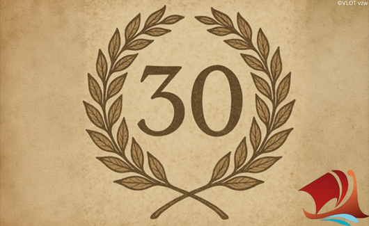 lauwerkrans met '30' in het midden